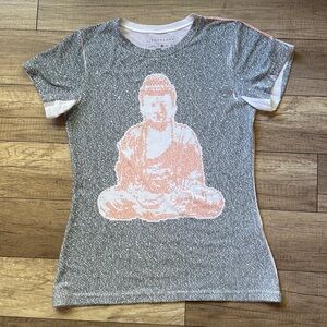 Gray and Red Buddha Graphic Tee